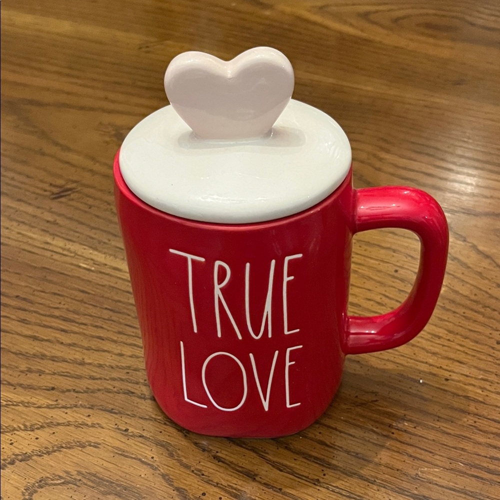 Rae Dunn Red 'True‎ Love' Mug with Heart Lid